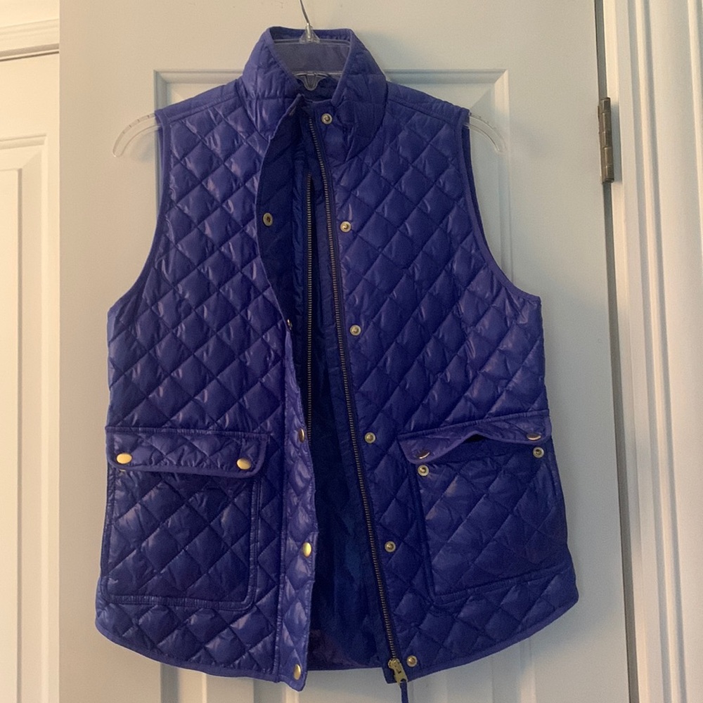 J Crew shiny quilted field puffer vest size XS